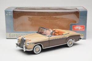 Mercedes 220 SE W128 Cabriolet Rosso Bronzo Sun Star 1:18 3572 Pressofusione — immagine 8 di 8