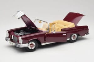 Mercedes 280SE W108 Bordeaux Rosso Maisto 1:18 31811 Pressofusione — immagine 2 di 8