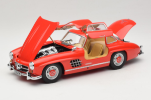 Mercedes 300 SL Gullwing Rosso Minichamps 1:18 180039001 Pressofusione — immagine 2 di 8