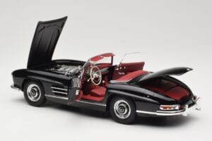 Mercedes 300 SL W198 Roadster Nero Minichamps 1:18 180039036 Pressofusione — immagine 5 di 8