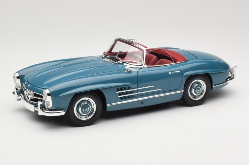 Mercedes 300 SL W198 Roadster Blu Minichamps 1:18 180039035 Pressofusione