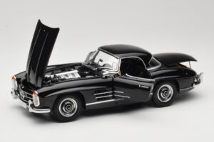 Mercedes 300 SL W198 Roadster With Hardtop Nero Minichamps 1:18 180039040 Pressofusione — immagine 2 di 8