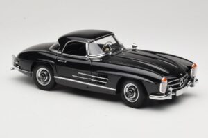 Mercedes 300 SL W198 Roadster With Hardtop Nero Minichamps 1:18 180039040 Pressofusione — immagine 6 di 8
