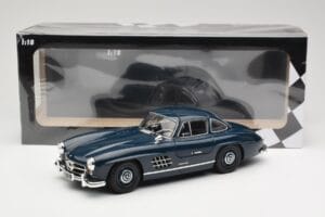 Mercedes 300 SL W198 Gullwing Blu Scuro Minichamps 1:18 110037216 Pressofusione — immagine 8 di 8