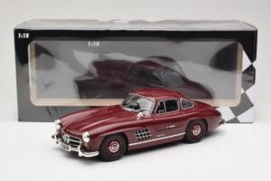 Mercedes 300 SL W198 Gullwing Rosso Scuro Minichamps 1:18 110037218 Pressofusione — immagine 8 di 8
