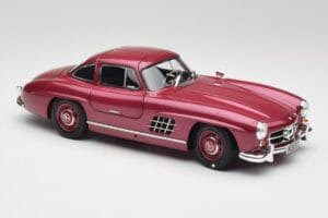 Mercedes 300 SL W198 Rosso Fuoco Minichamps 1:18 180039008 Pressofusione — immagine 6 di 8
