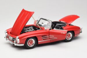 Mercedes 300 SL W198 Roadster Rosso Con Hardtop Minichamps 1:18 180039041 Pressofusione — immagine 2 di 8