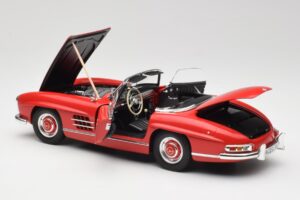 Mercedes 300 SL W198 Roadster Rosso Con Hardtop Minichamps 1:18 180039041 Pressofusione — immagine 5 di 8