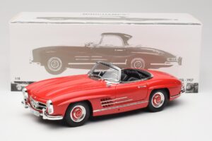Mercedes 300 SL W198 Roadster Rosso Con Hardtop Minichamps 1:18 180039041 Pressofusione — immagine 8 di 8