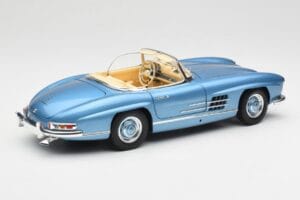 Mercedes 300 SL W198 Roadster Hardtop Light Blue Metallic Minichamps 1:18 180039042 Pressofusione — immagine 4 di 9