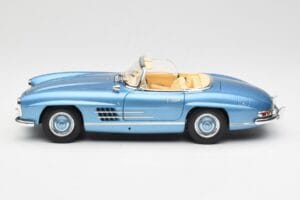 Mercedes 300 SL W198 Roadster Hardtop Light Blue Metallic Minichamps 1:18 180039042 Pressofusione — immagine 5 di 9