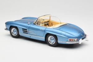 Mercedes 300 SL W198 Roadster Hardtop Light Blue Metallic Minichamps 1:18 180039042 Pressofusione — immagine 8 di 9