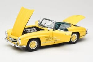 Mercedes 300 SL W198 Roadster Hardtop Signal Yellow Minichamps 1:18 180039044 Pressofusione — immagine 2 di 9