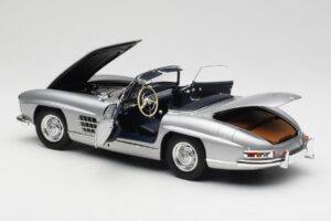 Mercedes 300 SL W198 Roadster Silver Metallic Minichamps 1:18 180039030 Pressofusione — immagine 5 di 8