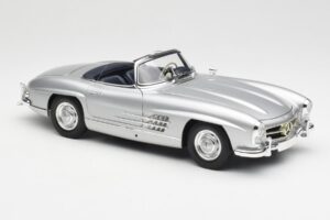 Mercedes 300 SL W198 Roadster Silver Metallic Minichamps 1:18 180039030 Pressofusione — immagine 6 di 8