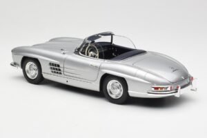 Mercedes 300 SL W198 Roadster Silver Metallic Minichamps 1:18 180039030 Pressofusione — immagine 7 di 8
