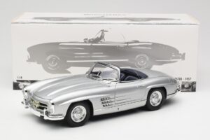Mercedes 300 SL W198 Roadster Silver Metallic Minichamps 1:18 180039030 Pressofusione — immagine 8 di 8