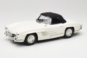 Mercedes 300 SL W198 Roadster Bianco Con Cappotta Morbida Minichamps 1:18 180039034 Pressofusione — immagine 3 di 9