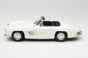 Mercedes 300 SL W198 Roadster Bianco Con Cappotta Morbida Minichamps 1:18 180039034 Pressofusione — immagine 5 di 9