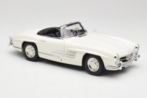 Mercedes 300 SL W198 Roadster Bianco Con Cappotta Morbida Minichamps 1:18 180039034 Pressofusione — immagine 7 di 9