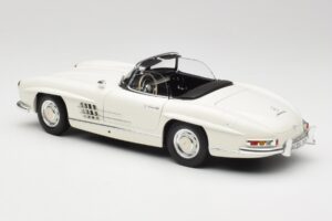 Mercedes 300 SL W198 Roadster Bianco Con Cappotta Morbida Minichamps 1:18 180039034 Pressofusione — immagine 8 di 9