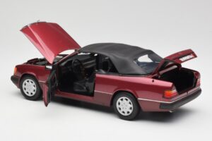 Mercedes 300CE-24 A124 Cabriolet Almandine Rosso Metallizzato Norev 1:18 B66040616 Pressofusione — immagine 5 di 8