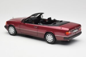 Mercedes 300CE-24 A124 Cabriolet Almandine Rosso Metallizzato Norev 1:18 B66040616 Pressofusione — immagine 7 di 8