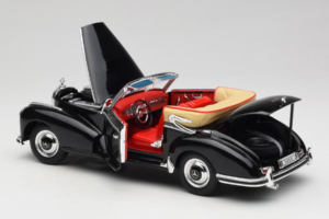 Mercedes 300S W188 Roadster Nero Welly 1:18 801-3271398 Pressofusione — immagine 5 di 8
