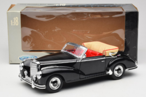 Mercedes 300S W188 Roadster Nero Welly 1:18 801-3271398 Pressofusione — immagine 8 di 8