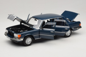 Mercedes 350 SEL W116 Hansa Blue Norev 1:18 183976 Pressofusione — immagine 2 di 8