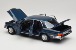 Mercedes 350 SEL W116 Hansa Blue Norev 1:18 183976 Pressofusione — immagine 5 di 8