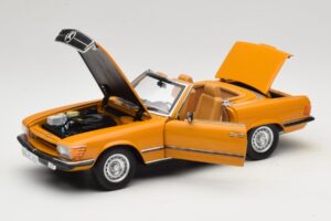Mercedes 450 SL R107 Cayenne Orange Norev 1:18 183350 Pressofusione — immagine 2 di 10