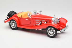 Mercedes 500K Roadster Rosso Bburago 1:18 3020 Pressofusione — immagine 6 di 8
