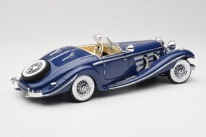 Mercedes 500K Special Roadster Blu Maisto 1:18 56059 Pressofusione — immagine 3 di 8