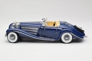 Mercedes 500K Special Roadster Blu Maisto 1:18 56059 Pressofusione — immagine 4 di 8