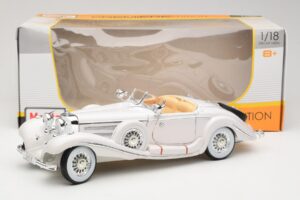 Mercedes 500K Special Roadster Bianco Premiere Edition Maisto 1:18 536055 Pressofusione — immagine 8 di 8