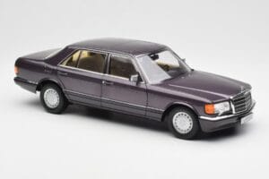 Mercedes 560 SEL W126 Viola Metallic Norev 1:18 183544 Pressofusione — immagine 6 di 8
