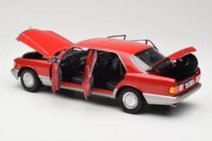 Mercedes 560 SEL W126 Rosso Norev 1:18 183463 Pressofusione — immagine 5 di 8