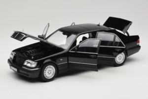 Mercedes S-Class W140 S600 Obsidian Black Metallic Norev 1:18 183045 Pressofusione — immagine 2 di 8
