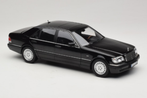 Mercedes S-Class W140 S600 Obsidian Black Metallic Norev 1:18 183045 Pressofusione — immagine 6 di 8
