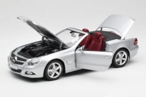 Mercedes SL 500 R230 Cabriolet Iridium Argento Minichamps 1:18 B66962388 Pressofusione — immagine 2 di 8