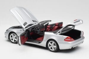 Mercedes SL 500 R230 Cabriolet Iridium Argento Minichamps 1:18 B66962388 Pressofusione — immagine 5 di 8