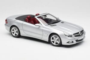 Mercedes SL 500 R230 Cabriolet Iridium Argento Minichamps 1:18 B66962388 Pressofusione — immagine 6 di 8