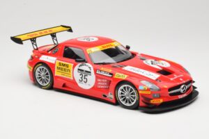 Mercedes SLS AMG GT3 #35 T. Heyer / T. Jager 24 Hours of Spa 2011 Minichamps 1:18 B66960196 Pressofusione — immagine 4 di 6