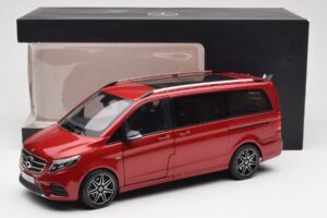 Mercedes V-Class W447 Designo Hyacinth Rosso Metallizzato Norev 1:18 B66004166 Pressofusione — immagine 7 di 7