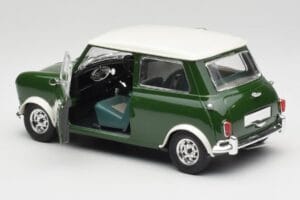 Mini Cooper S British Racing Verde & Old English Bianco Solido 1:18 8021 Pressofusione — immagine 5 di 8
