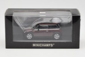 Mini One R50 Rosso Scuro Con Tetto Nero Minichamps 1:43 MINI008 Pressofusione — immagine 4 di 5