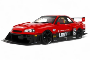 Nissan Skyline ER34 LB Super Silhouette Active Red GT Spirit 1:18 GT570 Resina — immagine 2 di 2