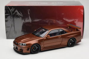 Nissan Skyline GT-R R34 Customized Metallic Bronze MotorHelix 1:18 M83414 Pressofusione — immagine 8 di 8