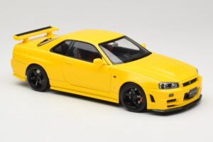 Nissan Skyline GT-R R34 Customized Version Giallo MotorHelix 1:18 M83412 Pressofusione — immagine 6 di 8